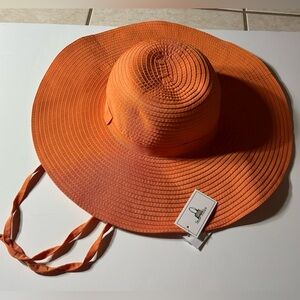 Straw Studios Orange Wide-Brim Hat